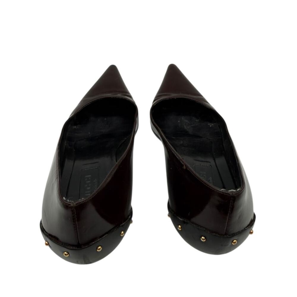 Gucci Burgundy Leather Pointed-Toe Kitten Heel Pumps – Size 36.5 - Picture 7 of 13